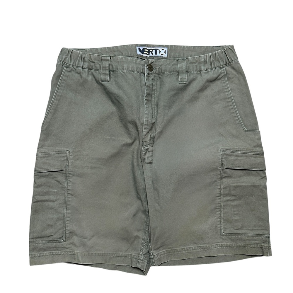 Vintage Y2K VERT Brown Cargo Streetwear Skater Stretch Shorts Size 36